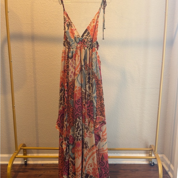 Free People XS NWT Bohemian Floral Maxi Dress - Picture 3 of 6